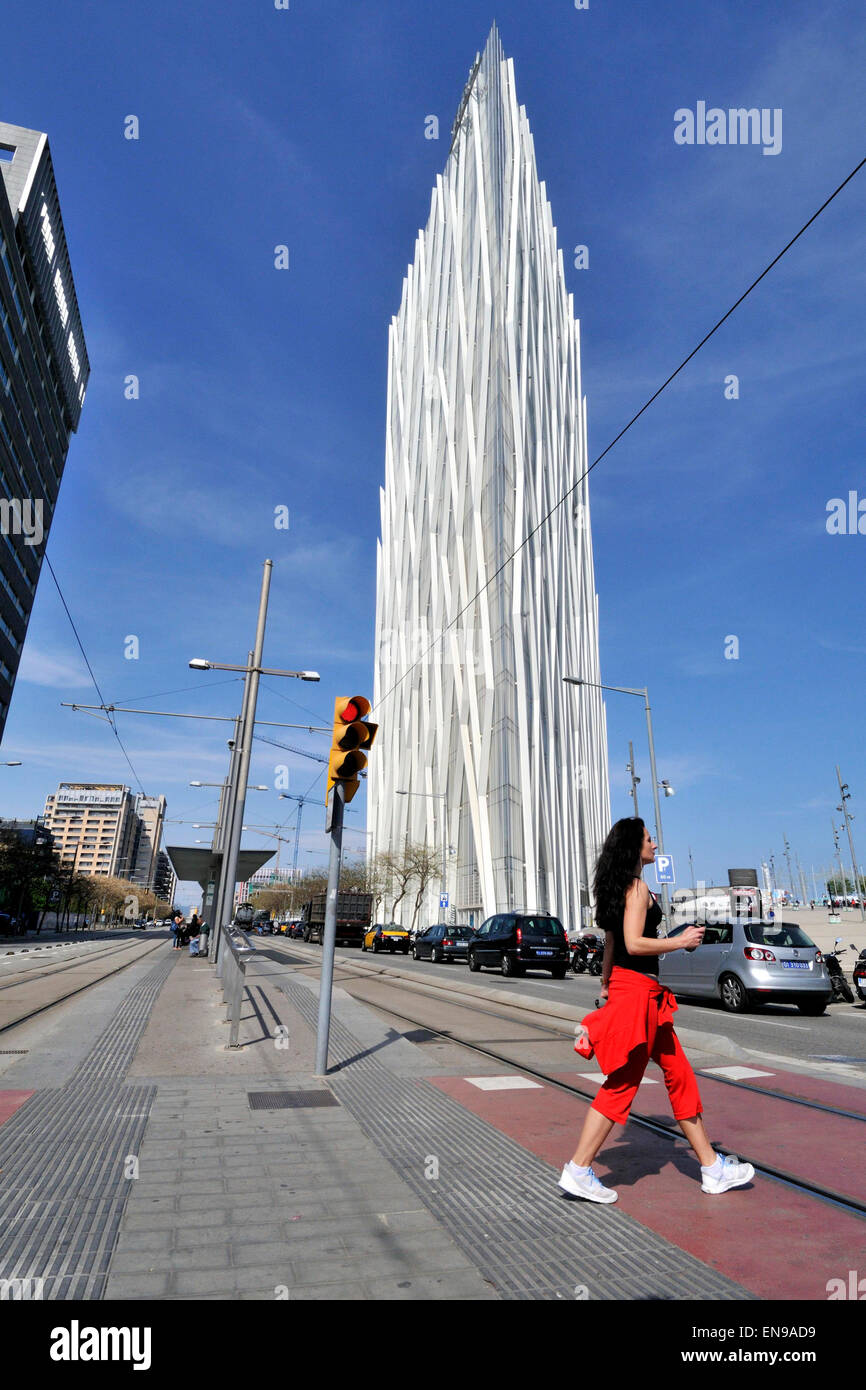 Torre Diagonal Zero Zero, Forum Bezirk. Barcelona, Katalonien, Spanien Stockfoto