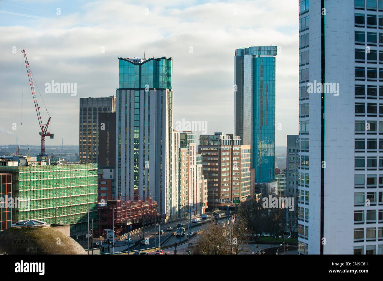 Sanierung des Stadtzentrums von Birmingham und der sauberen Luftverkehrszone. Stockfoto