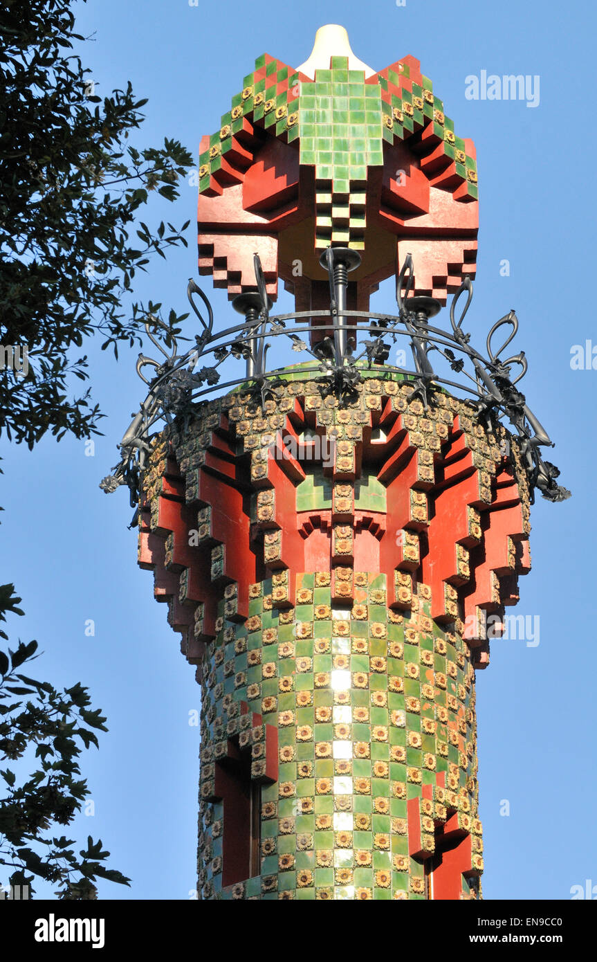 Capricho de Gaudí 1885, Comillas Gebäude. Kantabrien. Spanien. Stockfoto