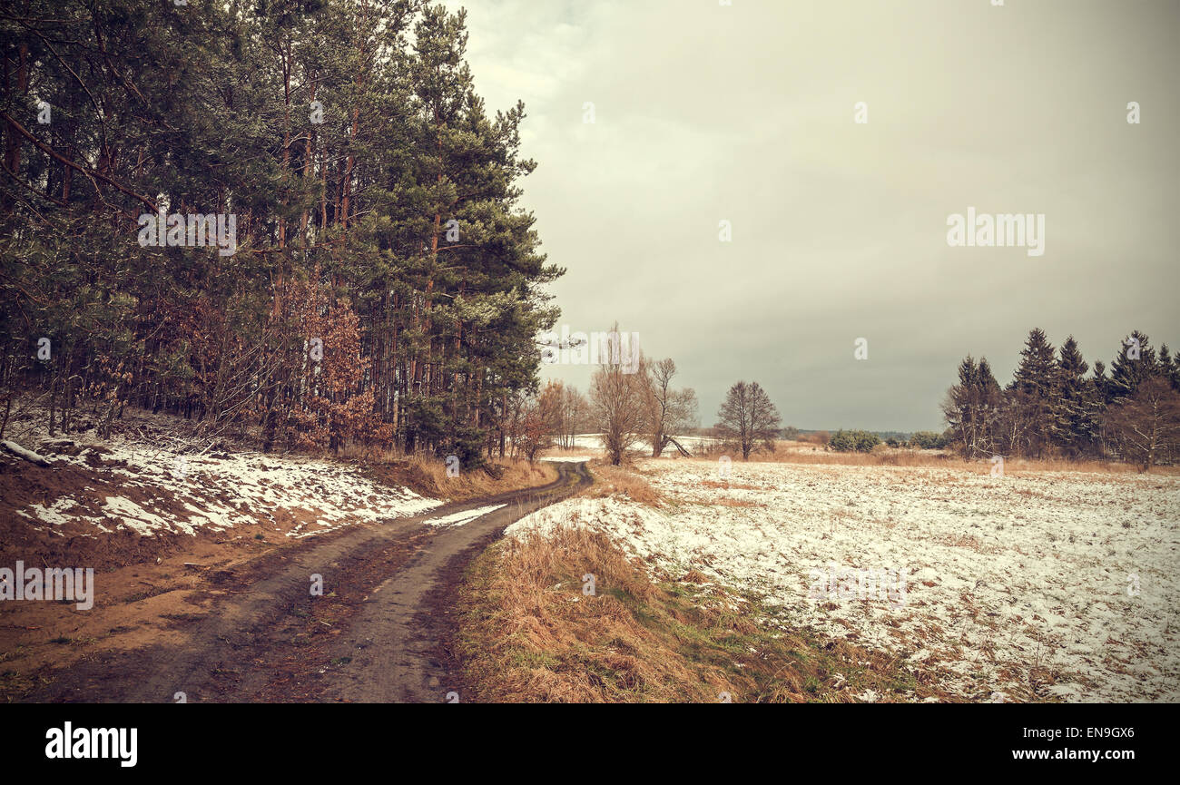 Retro getönten ruhigen ländlichen Landschaft mit Vignetten-Effekt. Stockfoto