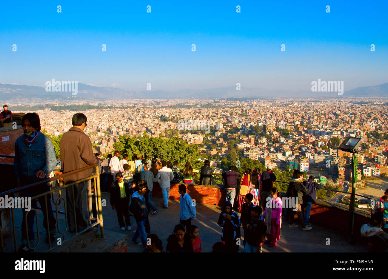 Die Hauptstadt Kathmandu, ist nicht nur die größte Stadt in Nepal, aber es ist die einzige Großstadt im ganzen Land. Stockfoto