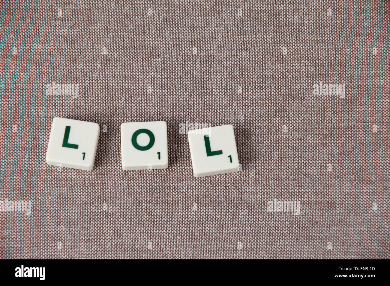 Scrabble Buchstaben LOL Stockfoto