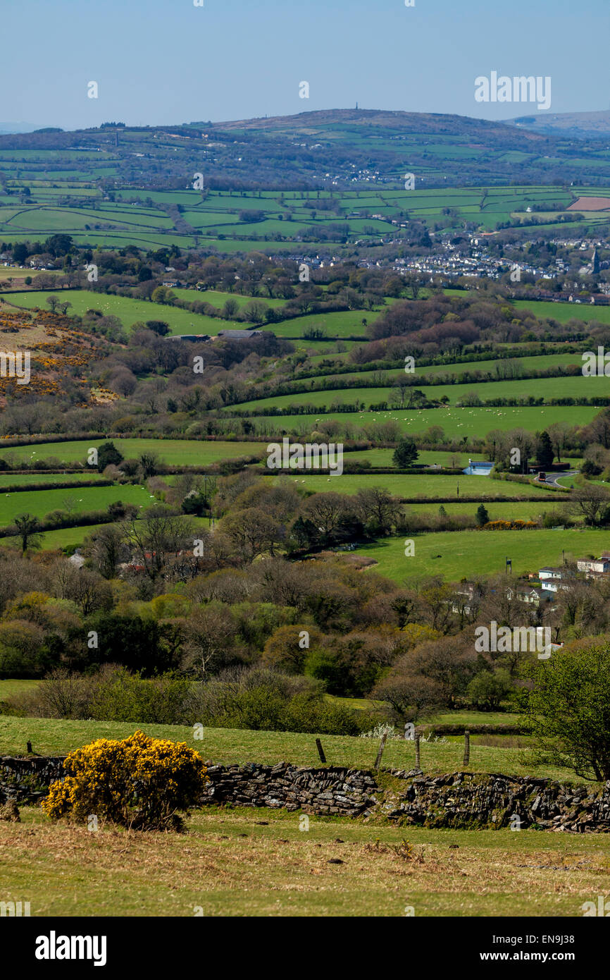 Englische Landschaft umgibt die Devon Stadt Tavistock Stockfoto