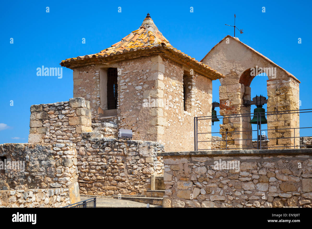 Mittelalterliche Burg nach außen, alten Calafell Stadt, Spanien Stockfoto
