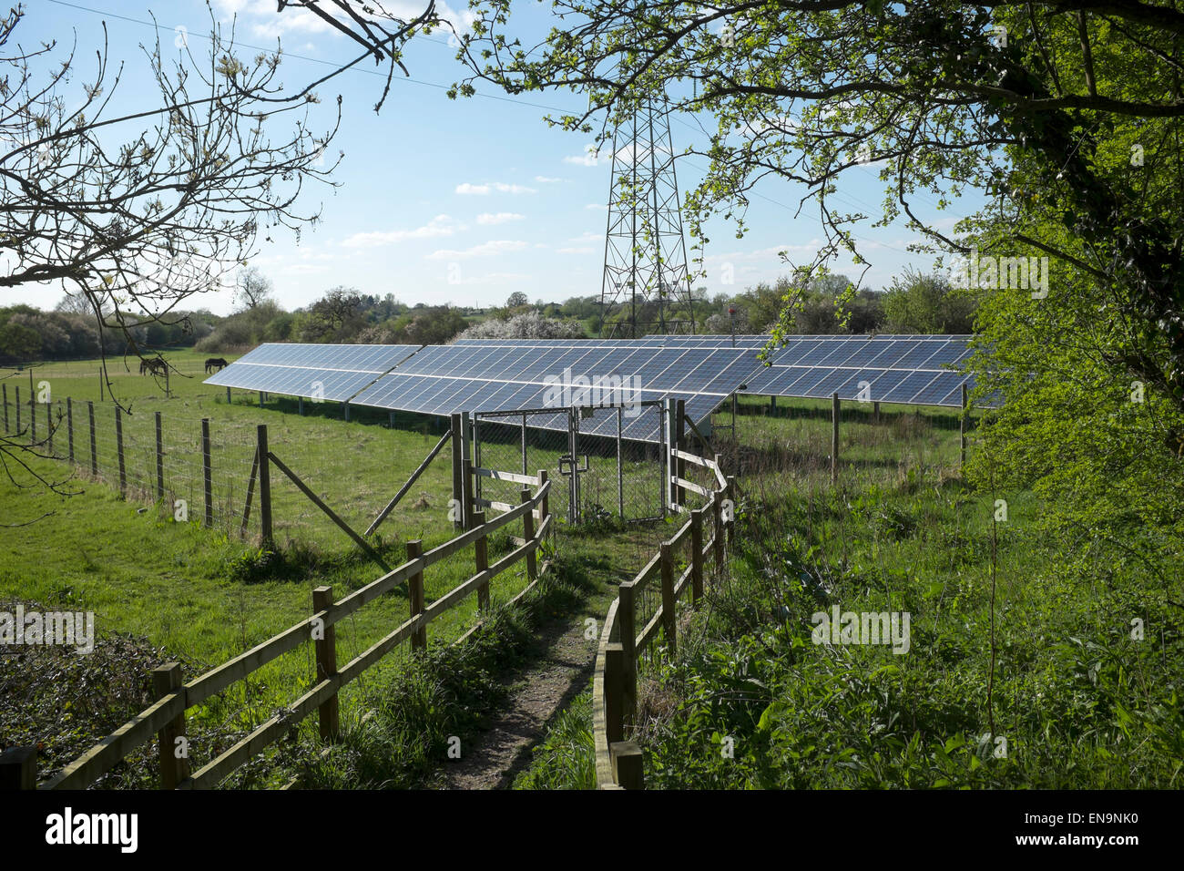 Solarpark in der Nähe von Caen Hill Devizes in Wiltshire Stockfoto