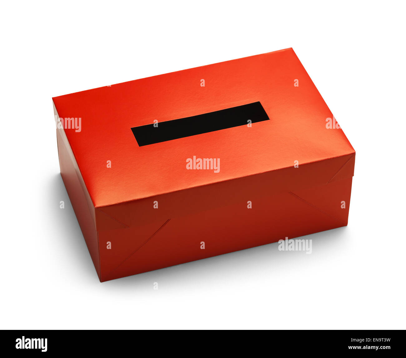 Leere Red Box Isolated on White Background Stimmen. Stockfoto