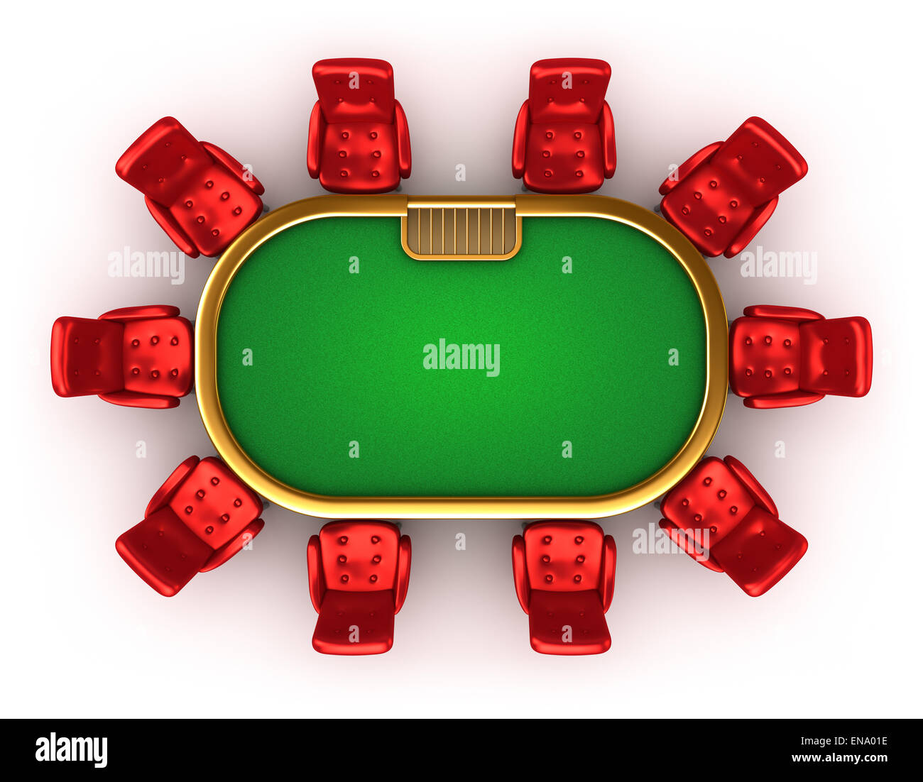 Poker-Tisch mit Stühlen Draufsicht isoliert auf weiss Stockfotografie -  Alamy