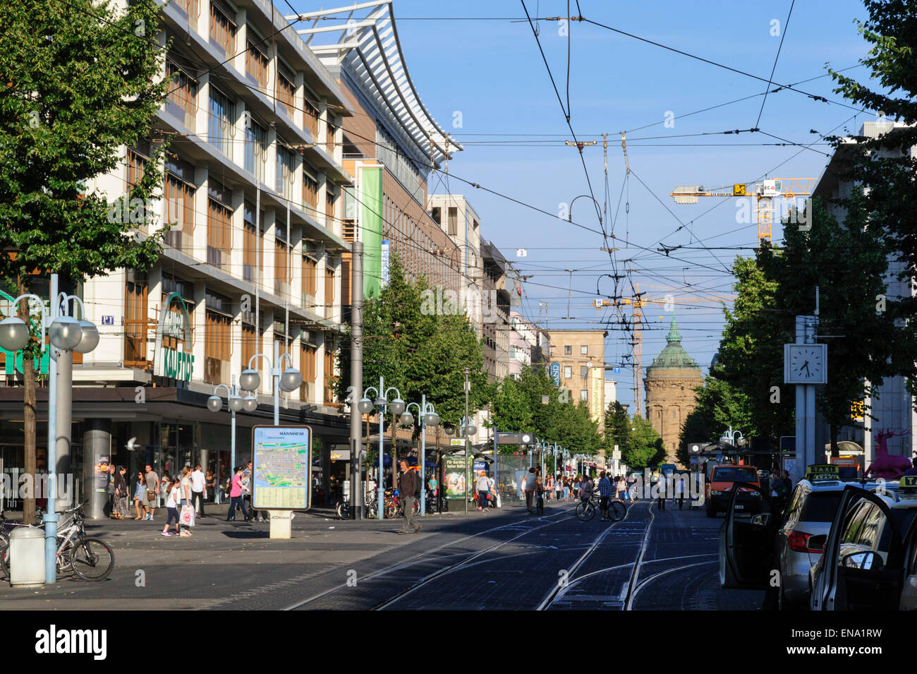 wichtigsten Einkaufsstraßen Straße Planken, Mannheim, Baden-Württemberg, Deutschland Stockfoto
