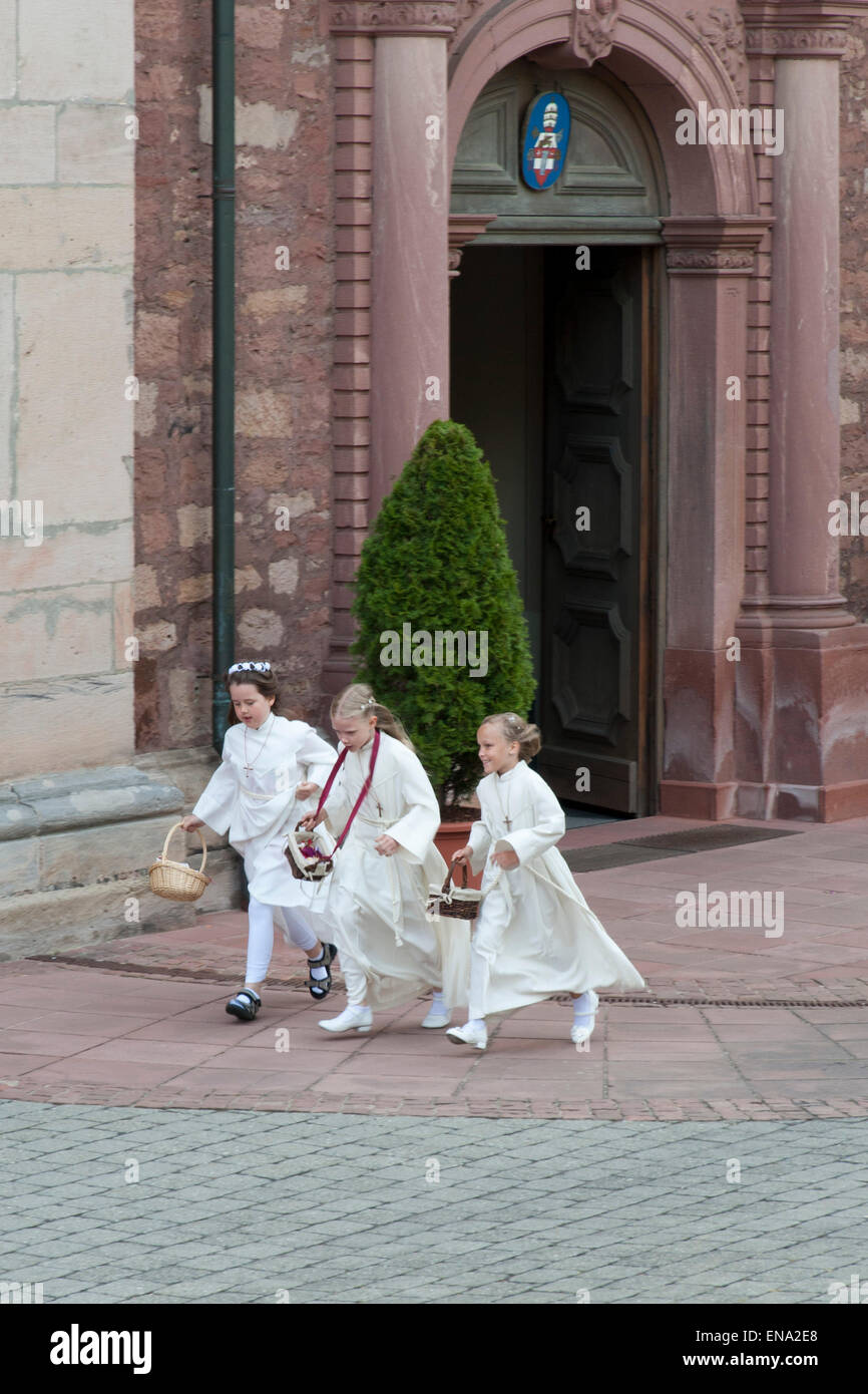 Corpus Christi Prozession, Wallfahrt, St.-Georgs-Basilika, Walldürn, Odenwald, Baden-Württemberg, Deutschland Stockfoto