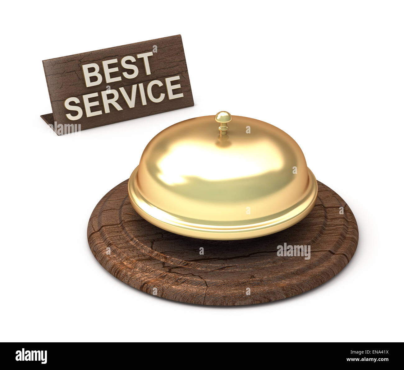 Bester Service, goldene Glocke Stockfoto