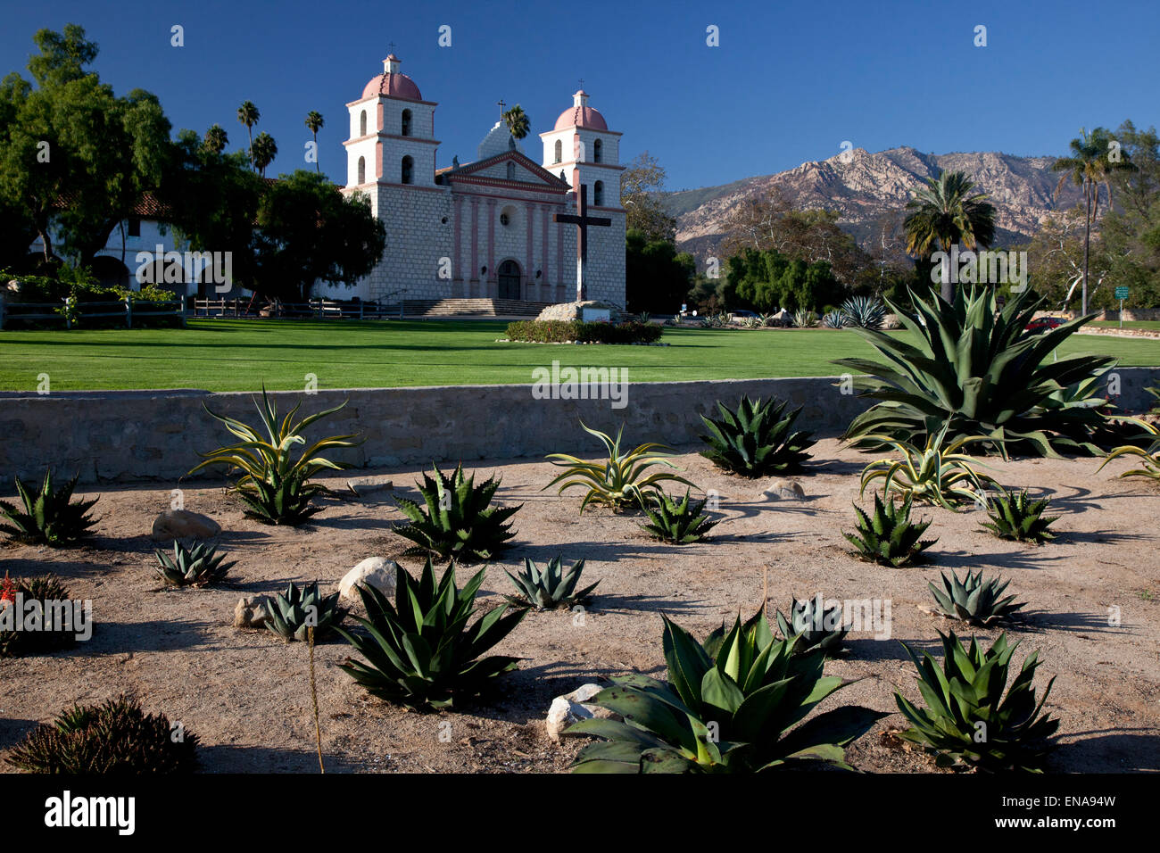 Alte Mission Santa Barbara Stockfoto