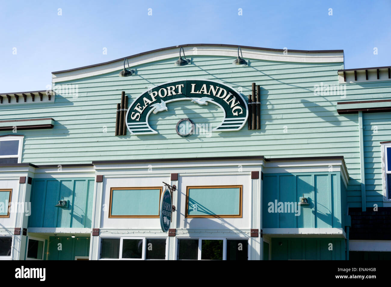 Seehafen Landung Gebäude in La Conner, Washington State, USA Stockfoto