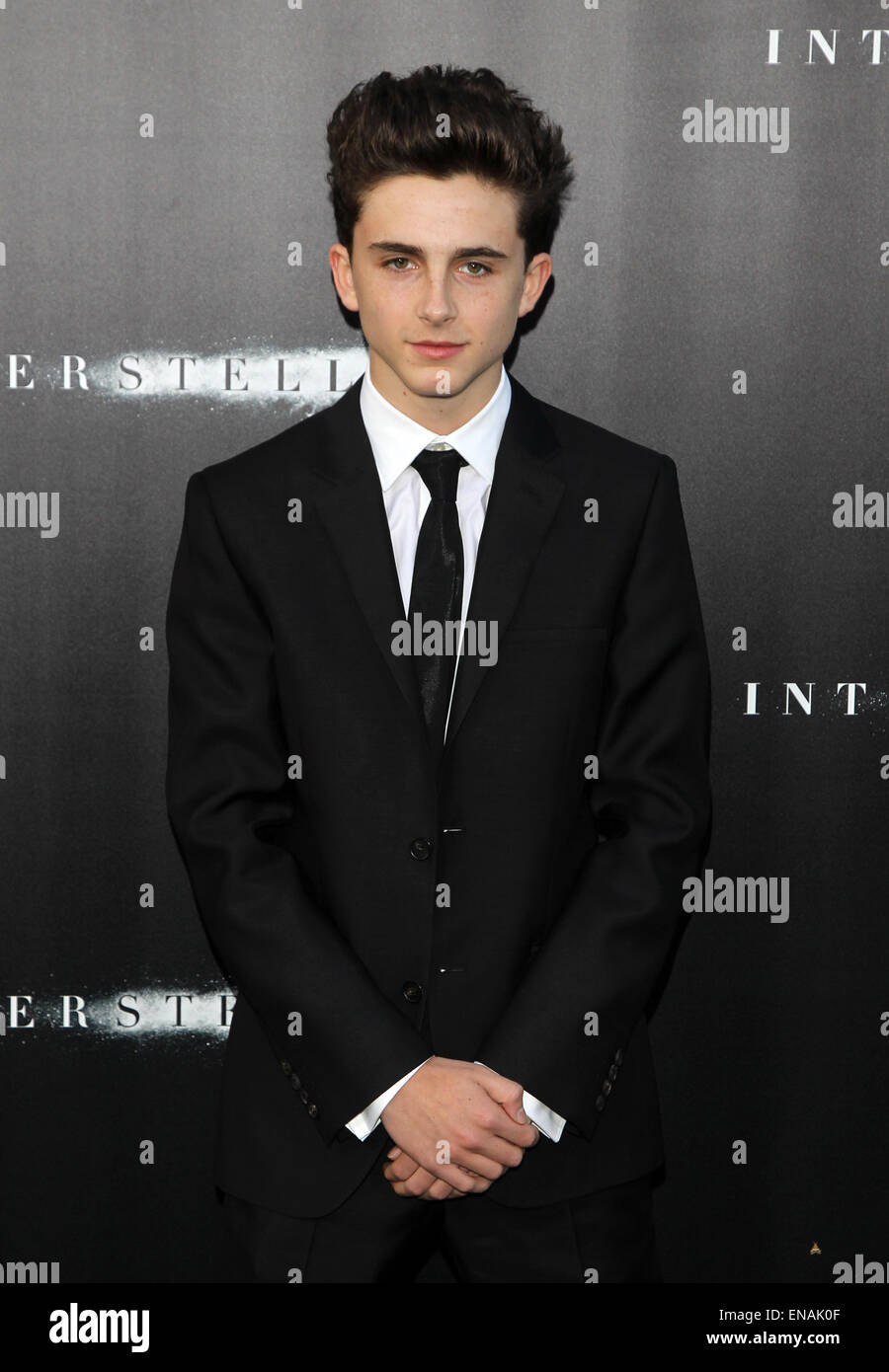 Premiere von Paramount Pictures "Interstellar" im TCL Chinese Theater IMAX - Ankünfte mit: Timothée Chalamet wo: Los Angeles, California, Vereinigte Staaten von Amerika bei: 26. Oktober 2014 Stockfoto