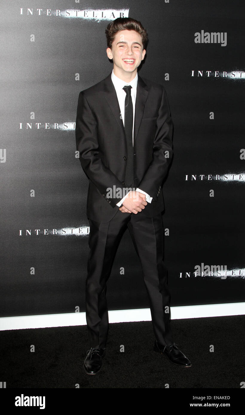 Premiere von Paramount Pictures "Interstellar" im TCL Chinese Theater IMAX - Ankünfte mit: Timothée Chalamet wo: Los Angeles, California, Vereinigte Staaten von Amerika bei: 26. Oktober 2014 Stockfoto