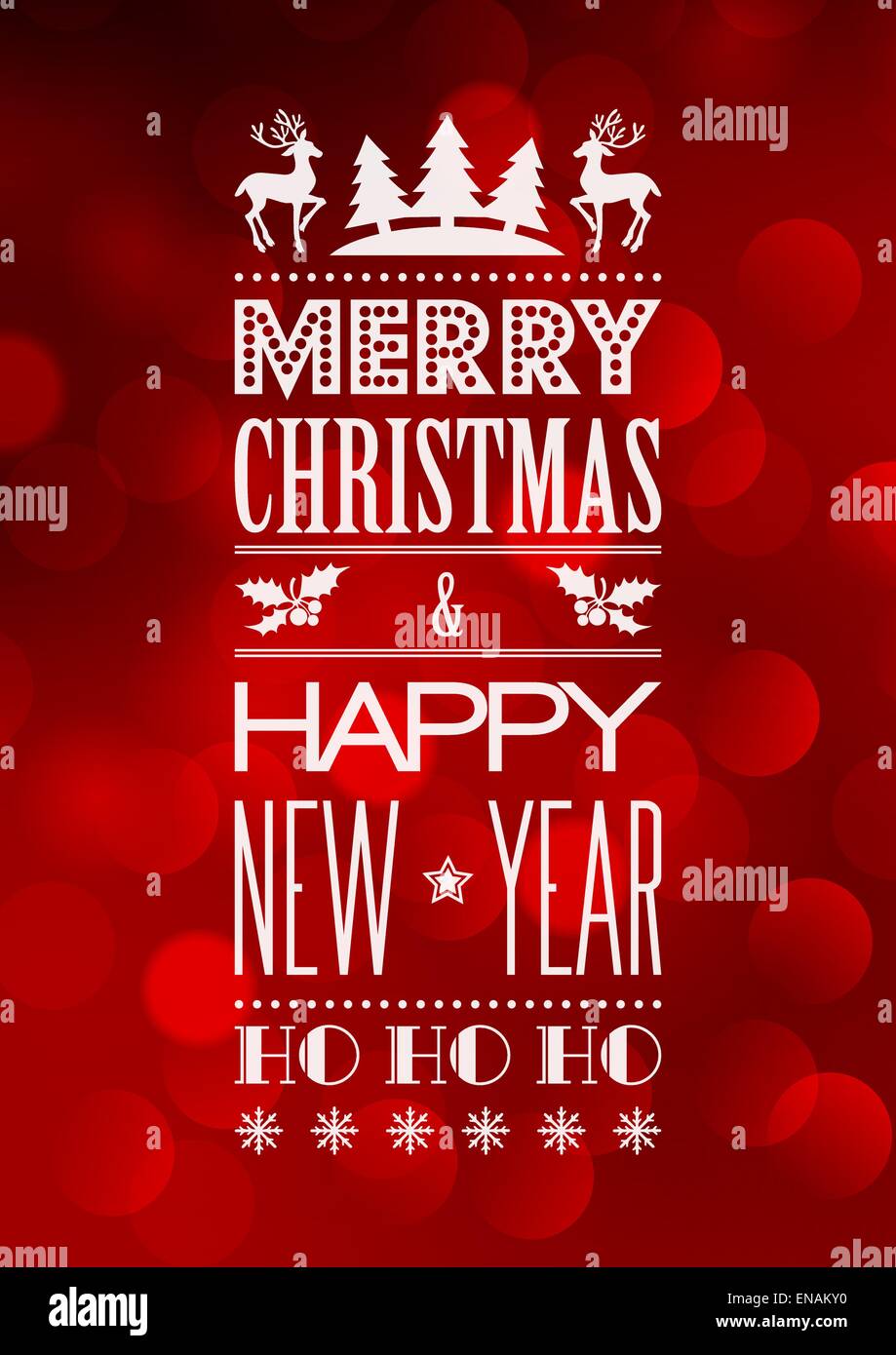 Vektor abstrakte Weihnachten hellen Hintergrund mit Retro-Typografie Stock Vektor