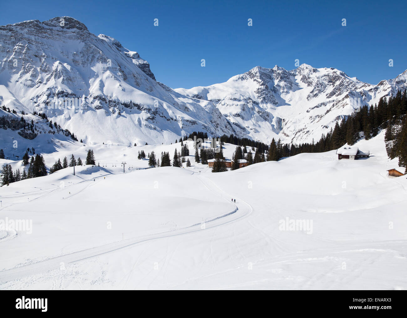 Schneebedeckte Berge Stockfoto