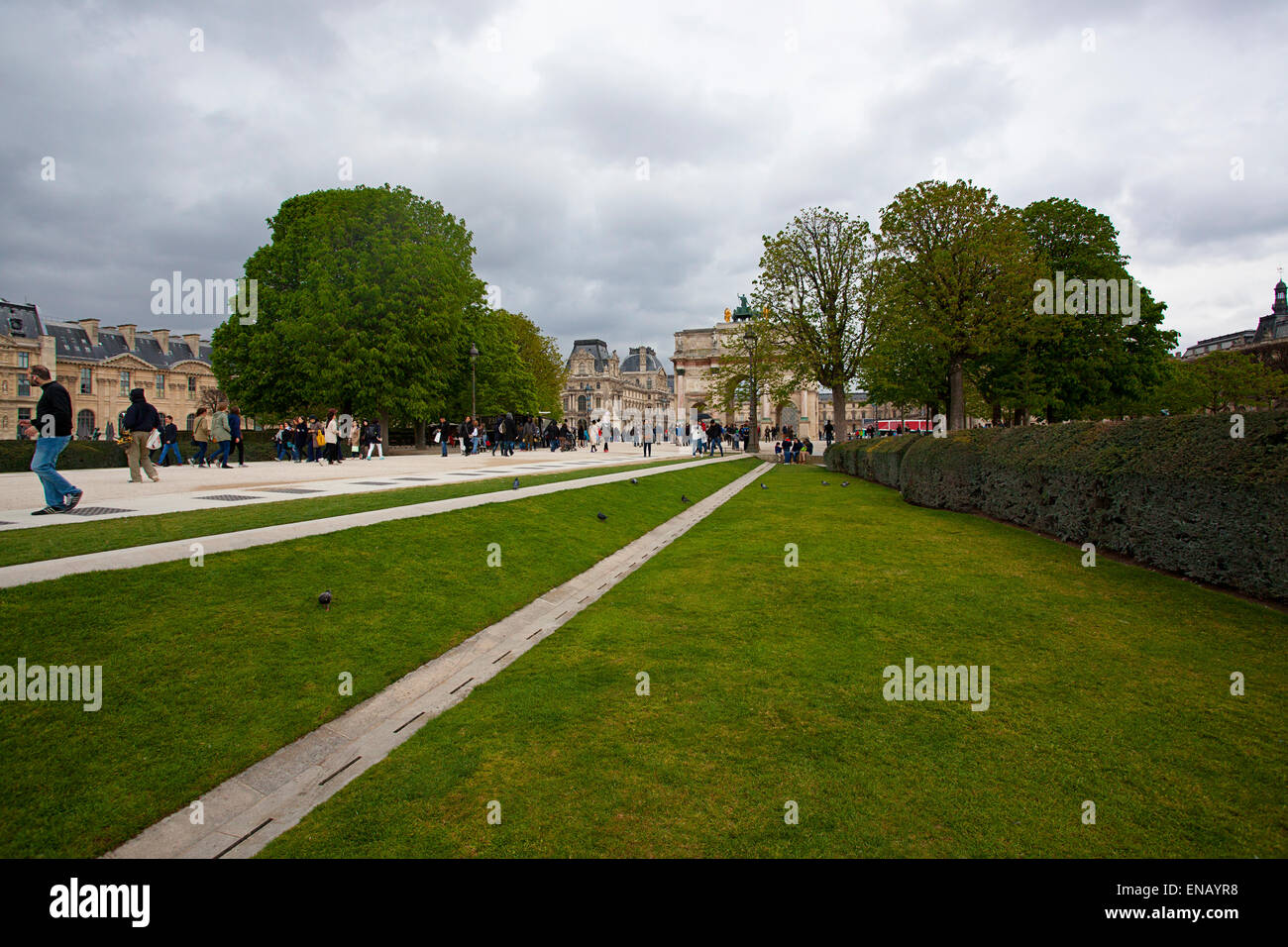 Der Jardin des Tuileries oder Jardin des Tuileries ist eine große Grünanlage in Paris, Frankreich Stockfoto