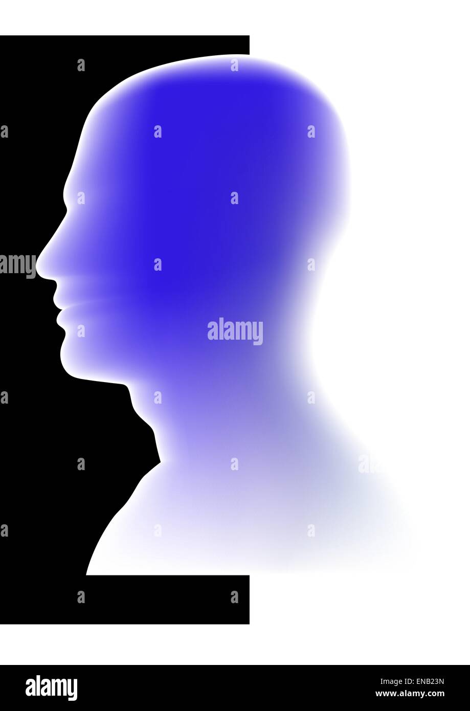 Abstraktes Bild - leuchtenden Kopf - Intelligenz - Idee Stock Vektor
