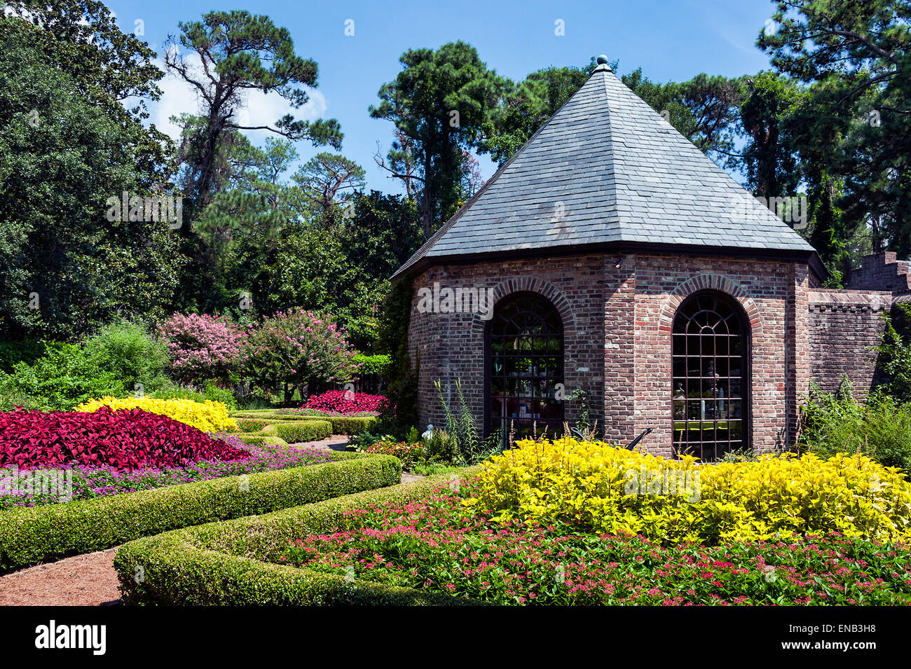 Die elisabethanischen Gärten, Roanoke Island, North Carolina, USA. Stockfoto