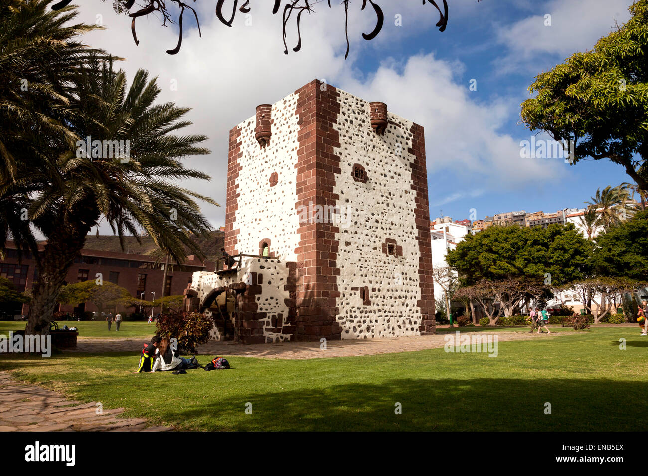 Turm Torre del Conde in der Inselhauptstadt San Sebastian De La Gomera, La Gomera, Kanarische Inseln, Spanien, Europa Stockfoto