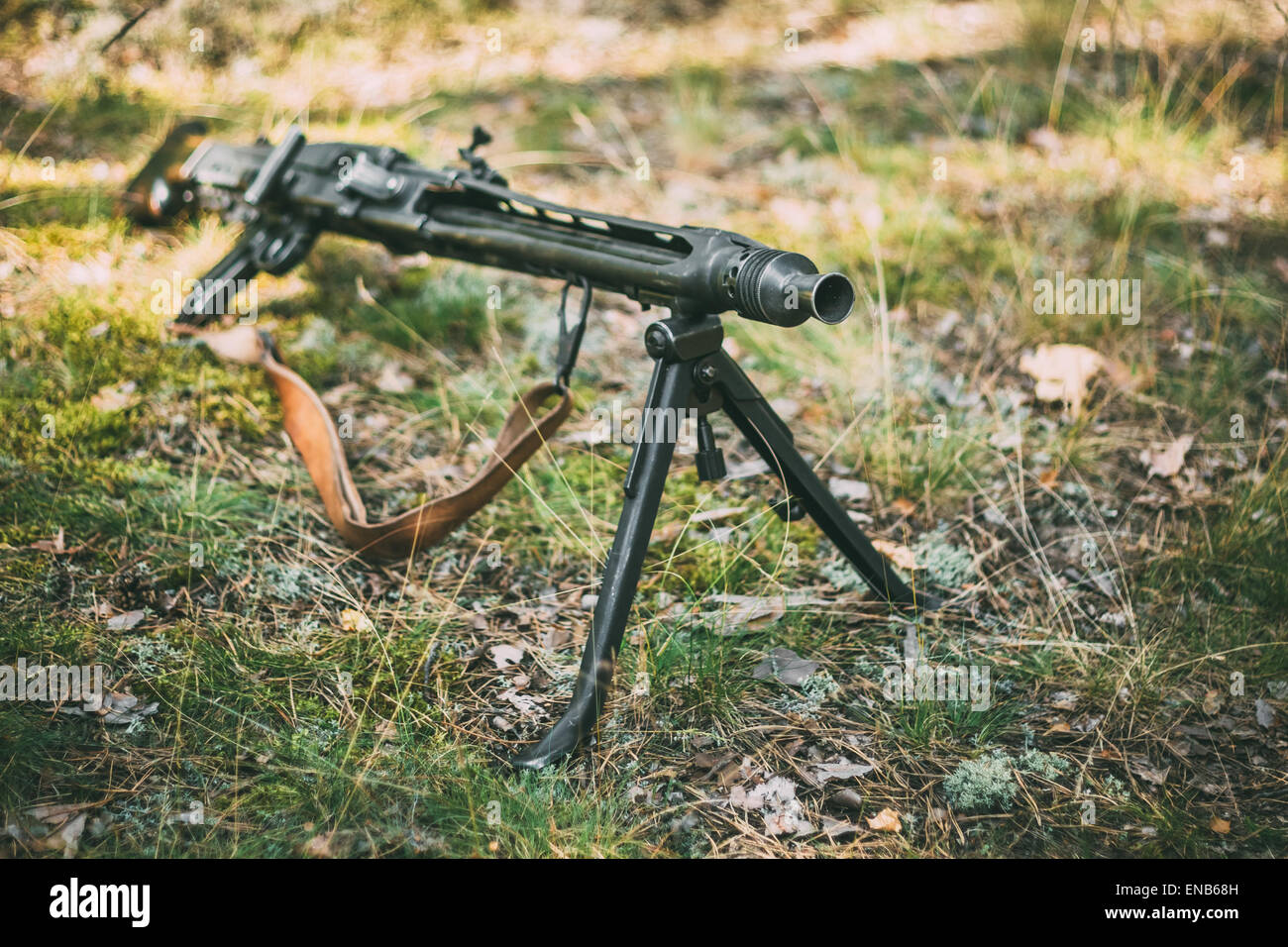 Deutsche Geschütze des zweiten Weltkrieges - ein MG 42 Maschinengewehr.  7.92x57mm Mauser allgemeine Zweck Maschinengewehr. Stockfoto