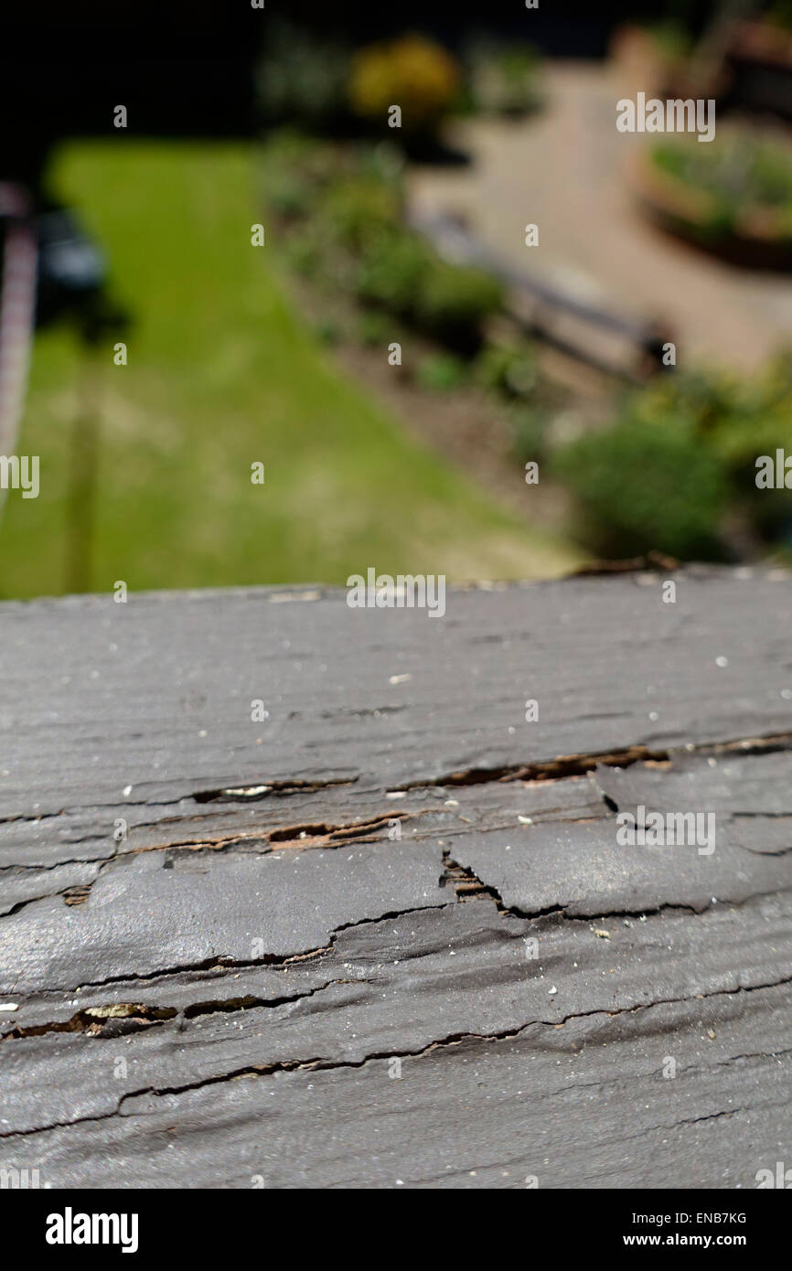 Verrottete Fensterbank Stockfoto