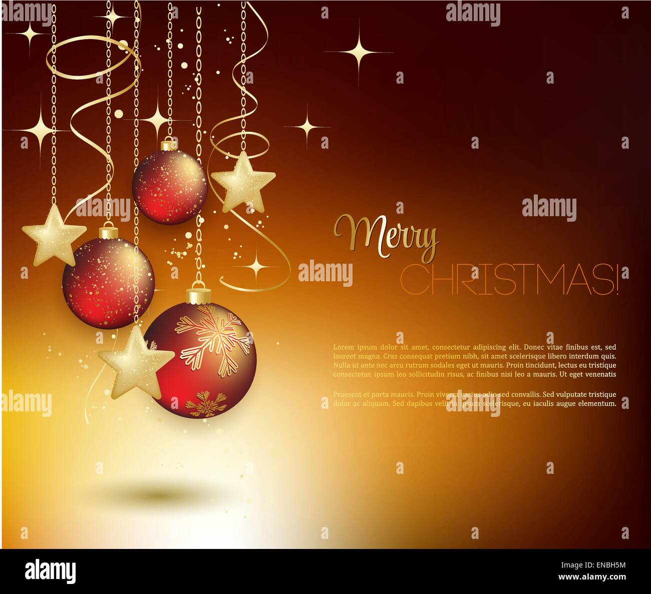 Lustige Weihnachtskarte mit Rote Christbaumkugel. Vektor-Illustration