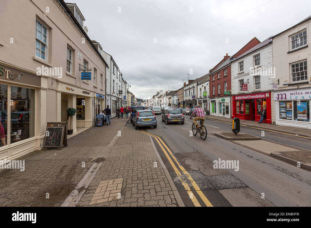Monnow Street, Monmouth, Gwent, Großbritannien Stockfoto