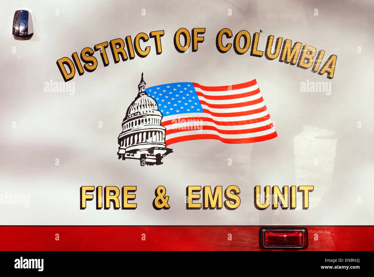 District Of Columbia EMS Feuereinheit Zeichen Stockfoto