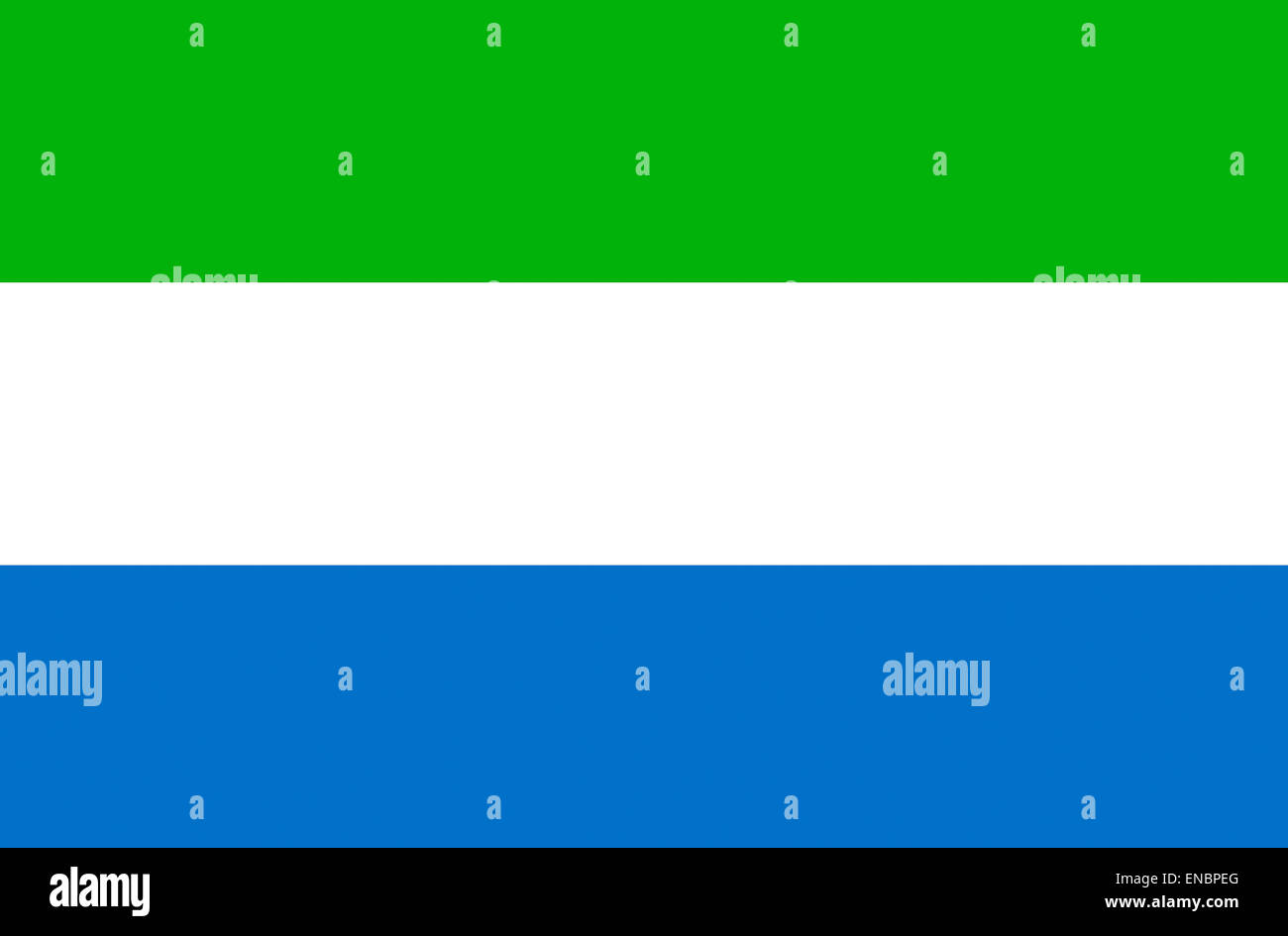 Nationalflagge der Republik Sierra Leone. Stockfoto