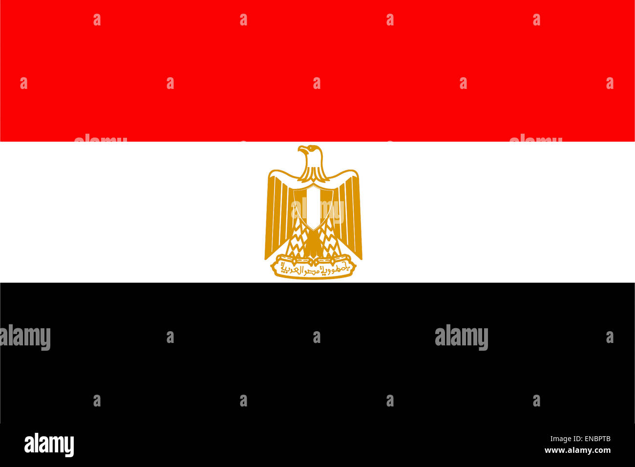 Flagge der Arabischen Republik Ägypten. Stockfoto