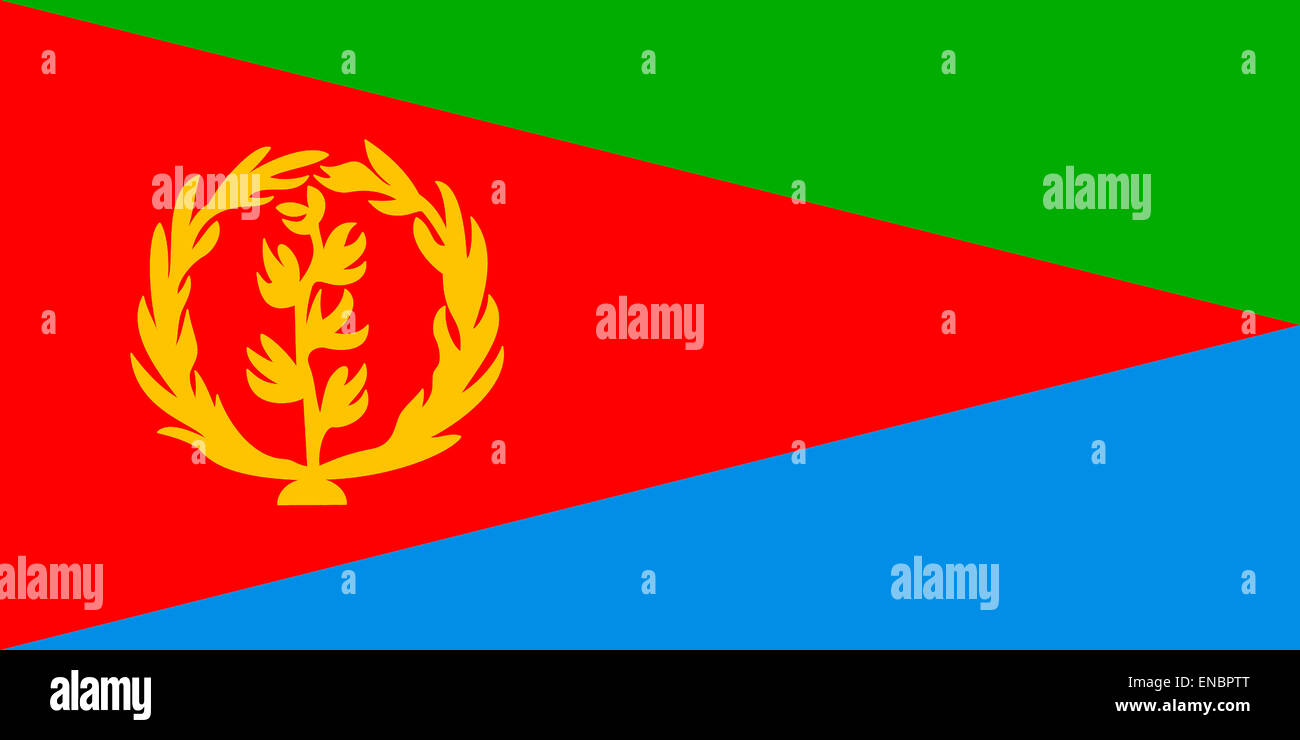 Flagge des Staates Eritrea. Stockfoto
