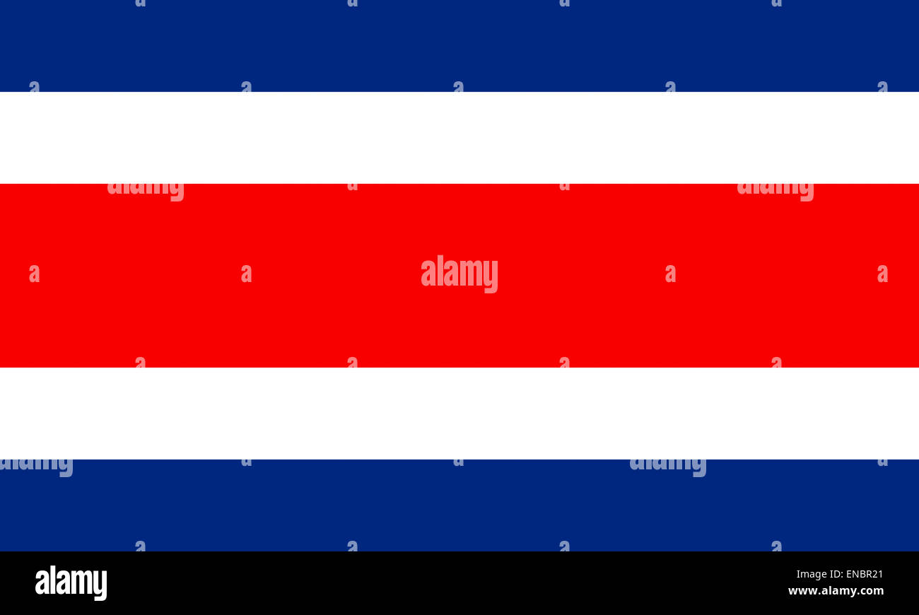 Nationalflagge der Republik von Costa Rica. Stockfoto