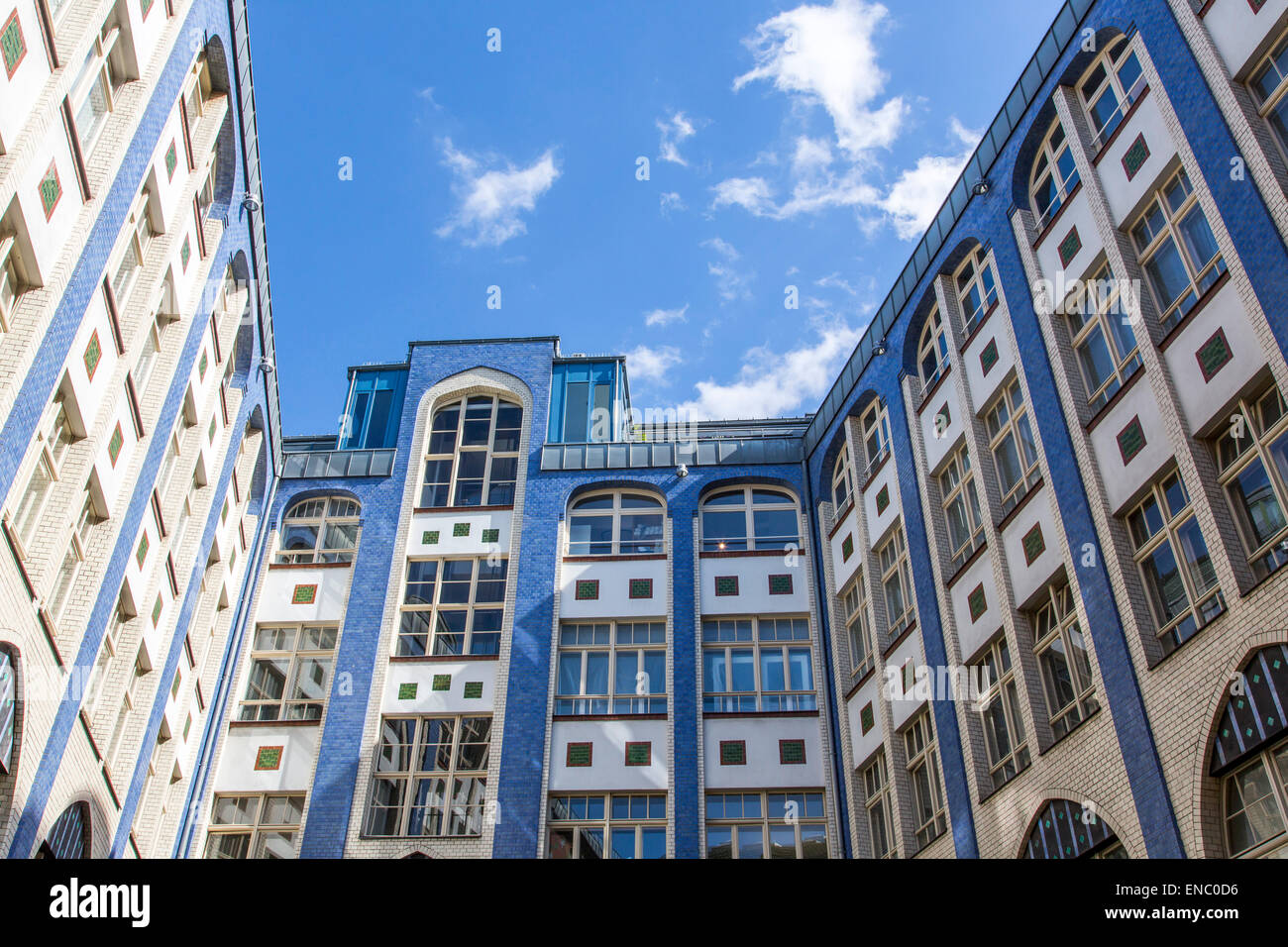 Hackeschen Höfe, ein Hinterhof lebenden Viertel, typischen Berliner Architektur, Stockfoto