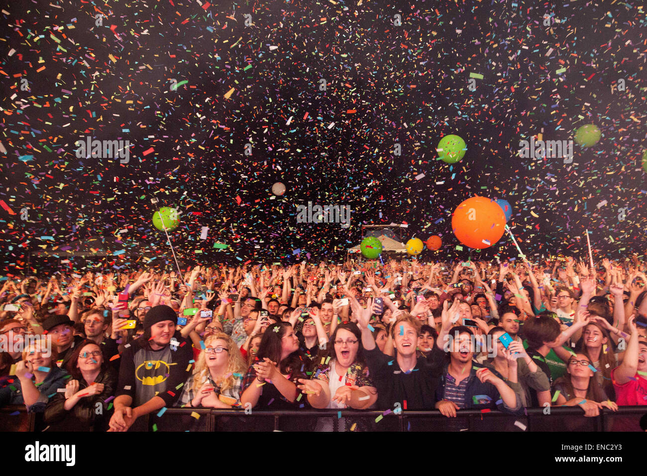 Memphis, Tennessee, USA. 1. Mai 2015. Die Flaming Lips spielen Eröffnungsabend des Beale Street Music Festival in Memphis, Tennessee. Bildnachweis: Raffe Lazarian/ZUMA Wire/ZUMAPRESS.com/Alamy Live-Nachrichten Stockfoto