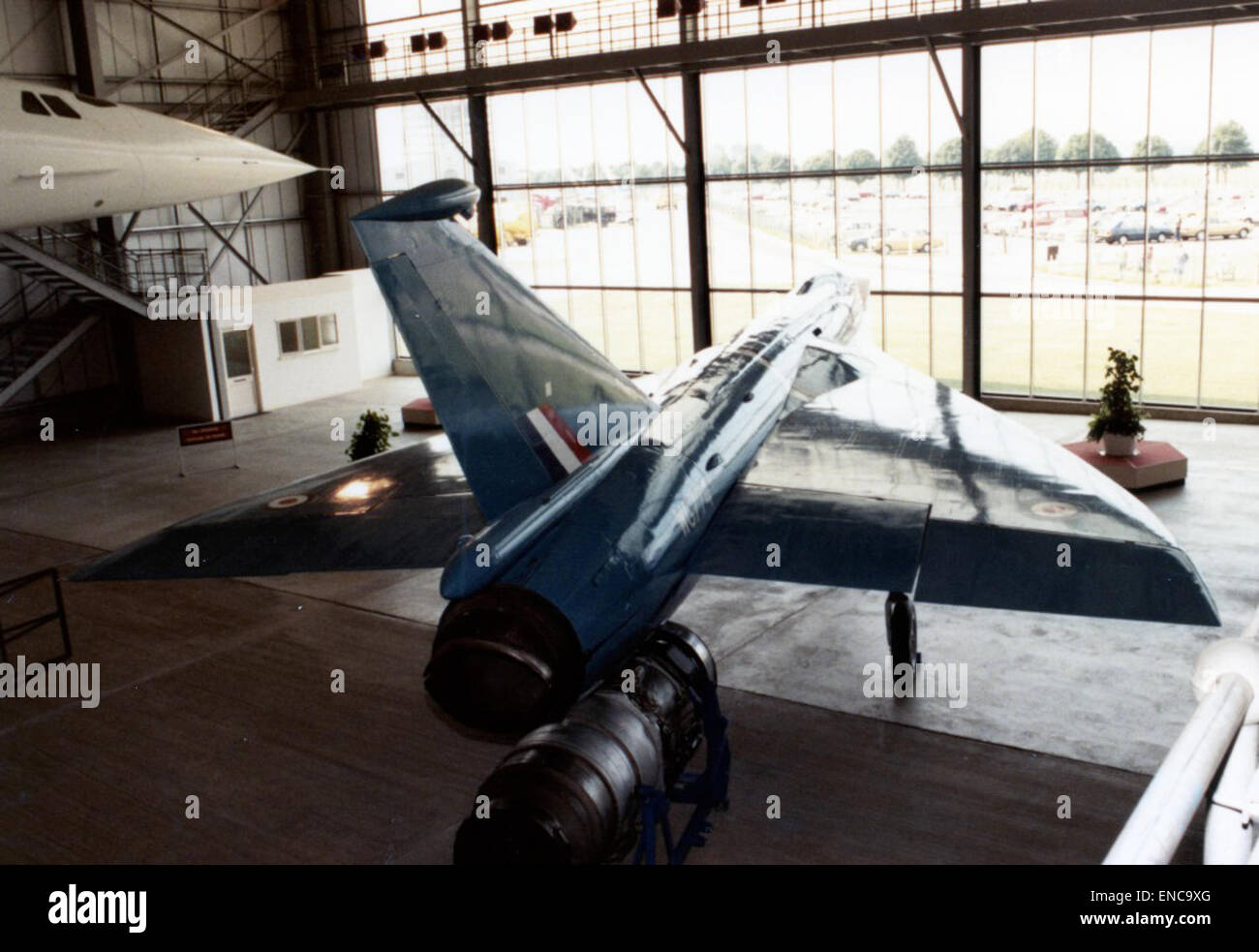 Eine Fotografie des Fairey-Deltas, insbesondere der BAC 221, ein britisches Versuchsflugzeug, das während seiner Zeit mit Fleet Air Arm aufgenommen wurde. Stockfoto
