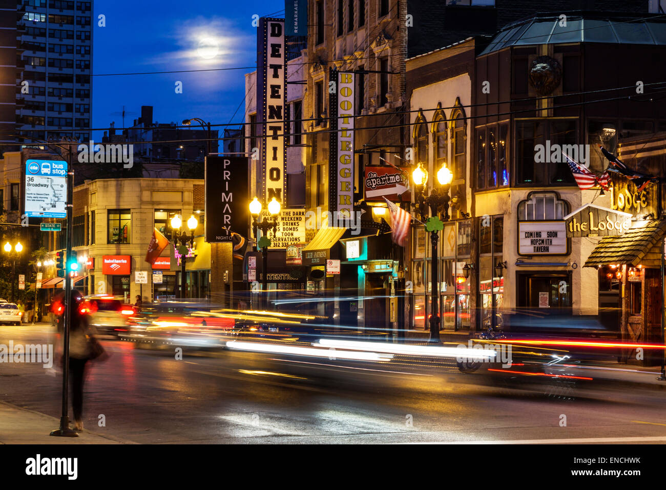 Illinois Chicago Gold Coast Historic District Division Street Nachbarschaft Nachtleben Abend Bar Lounge Pub Inhaftierung Nightclub Bootlegg Stockfotografie Alamy