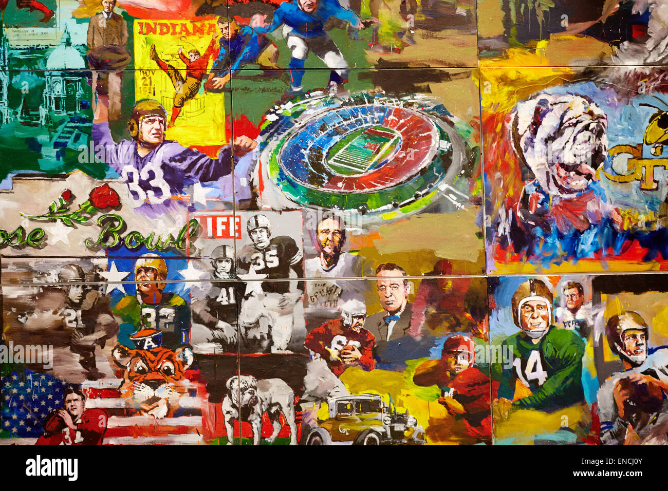 "Downtown Atlanta in Georga USA innen Display Wandbild gemalt zeigt die Geschichte des Sports Stockfoto