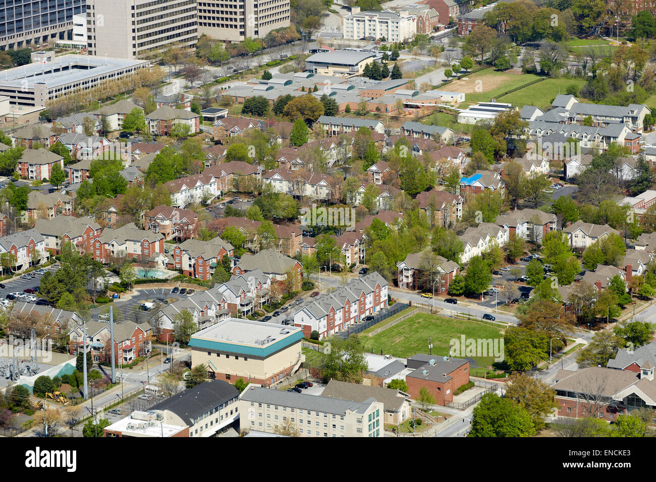 Die Innenstadt von Atlanta auf der Suche von Midtown Atlanta in Georga USA Wohn-Häuser im Bereich Georgia Institute of Technology Stockfoto