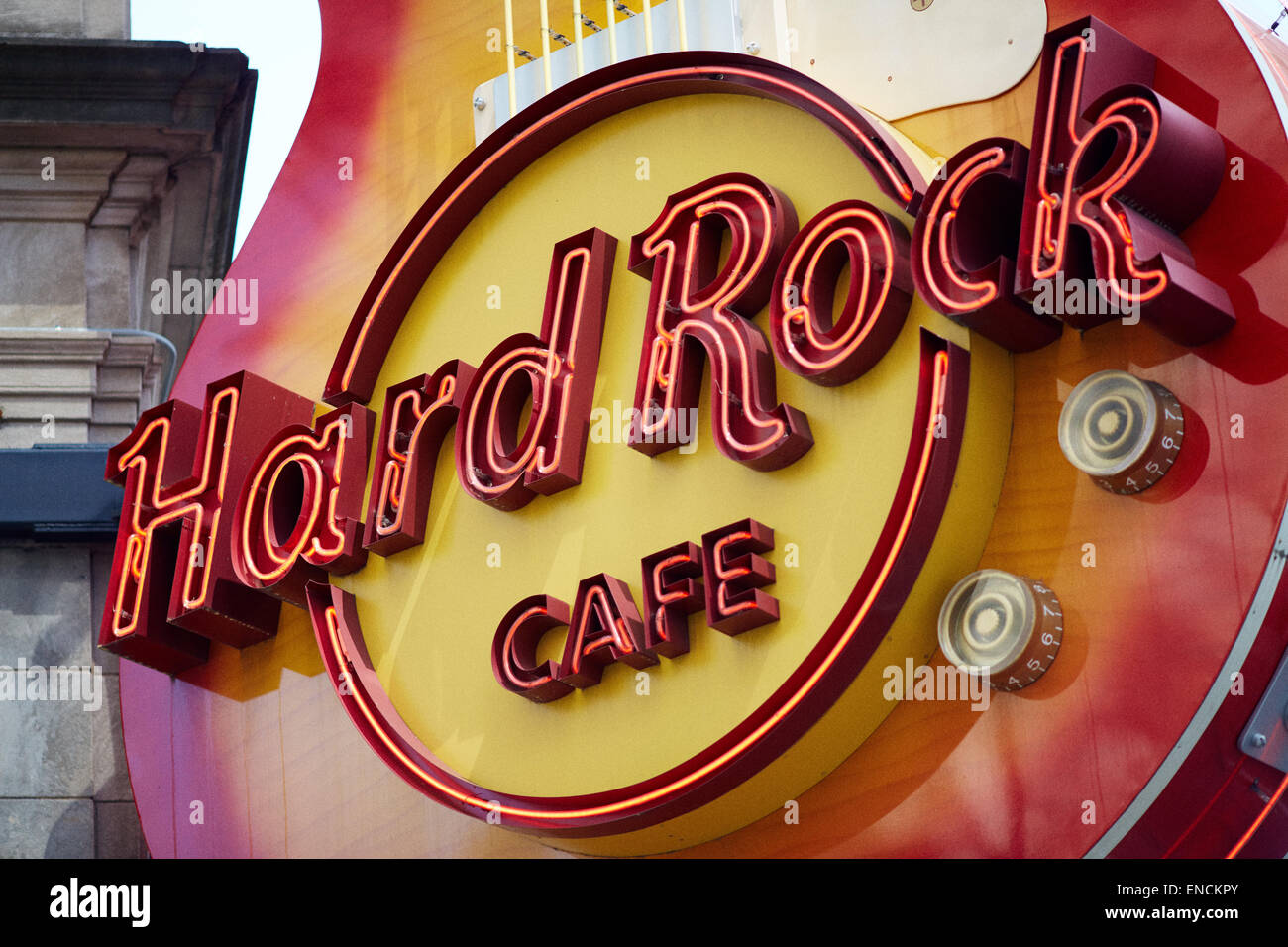 "Downtown Atlanta in Georga USA Hard Rock Café Exterieur in Peachtree Bezirk Stockfoto