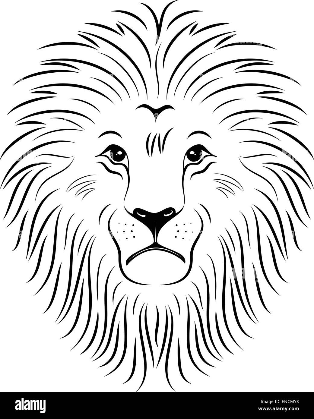 Löwen-Gesicht-Silhouette Stock Vektor