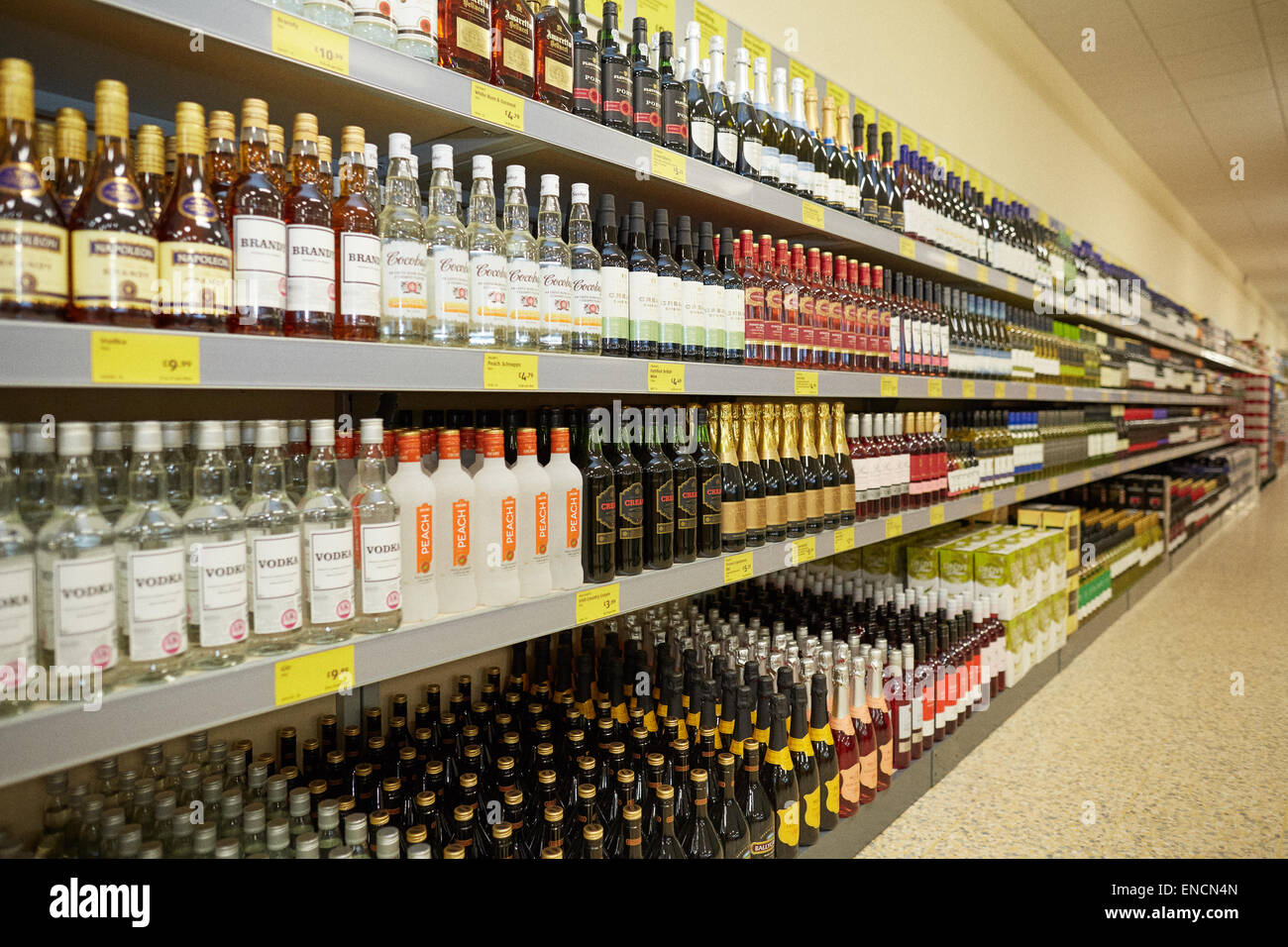 Aldi Discount Supermarkt Shop Interieur Stockfoto