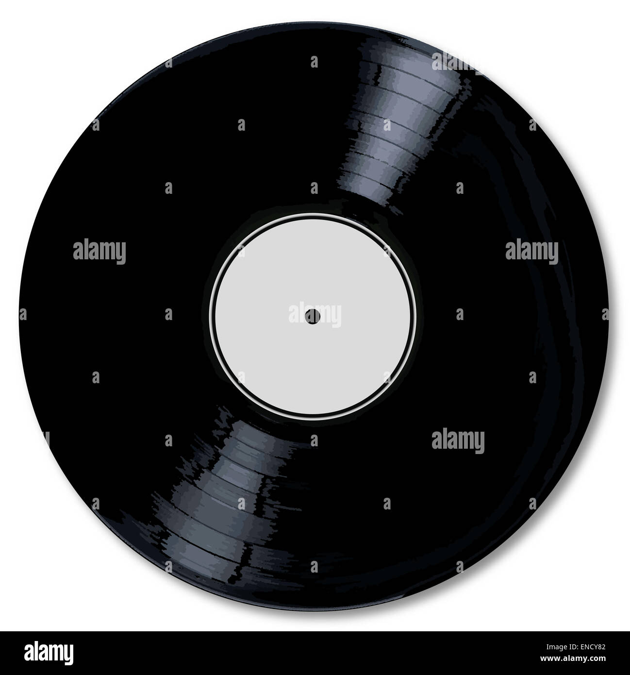 Eine Typische Lp Vinyl Schallplatte Mit Einem Leeren Etikett Auf Einem Weissen Hintergrund Stockfotografie Alamy