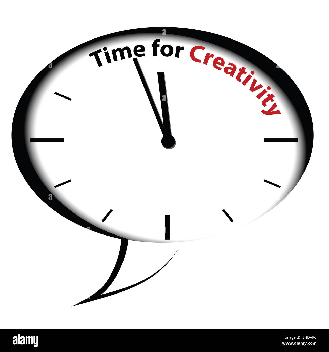 Blase-Uhr "Time for Creativity" Stockfoto