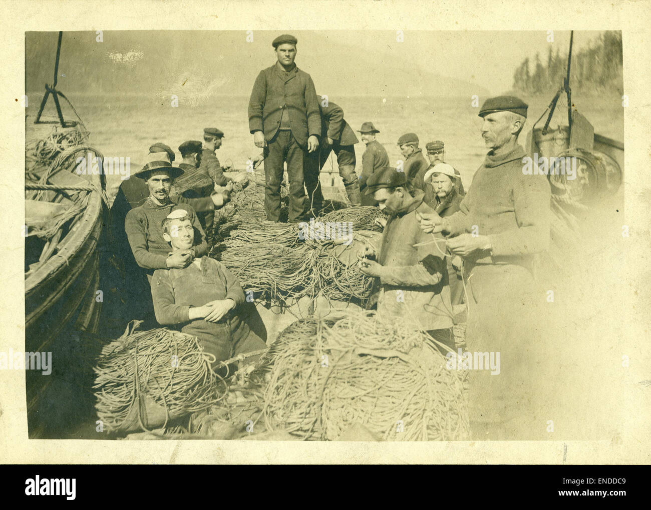 Blick auf die Crew des Dampfers Heilbutt Boot die römischen pilot Oscar Grauer liegt bei richtigen Blick auf die Besatzung des Bootes Heilbutt Dampfer der Stockfoto