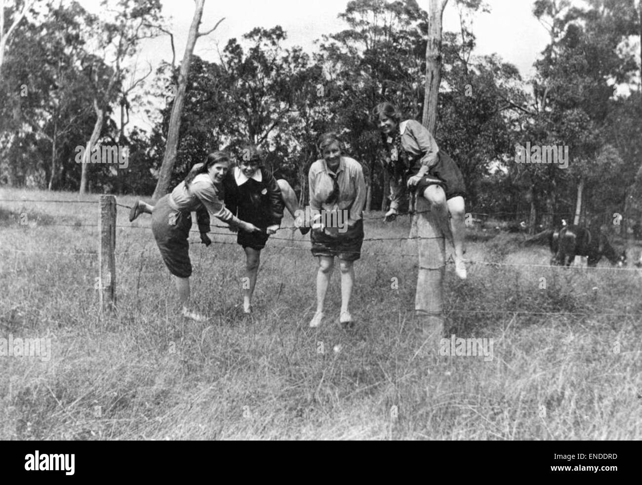 Schulmädchen von Glennie College Toowoomba Queensland 1917 Stockfoto