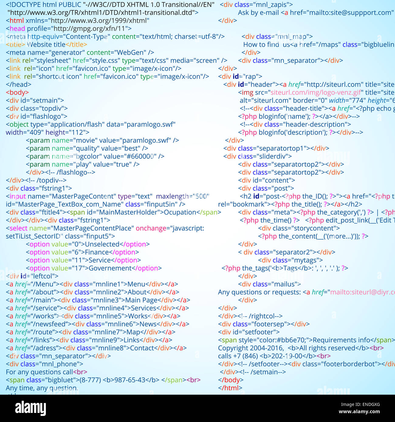 HTML-code Stockfoto