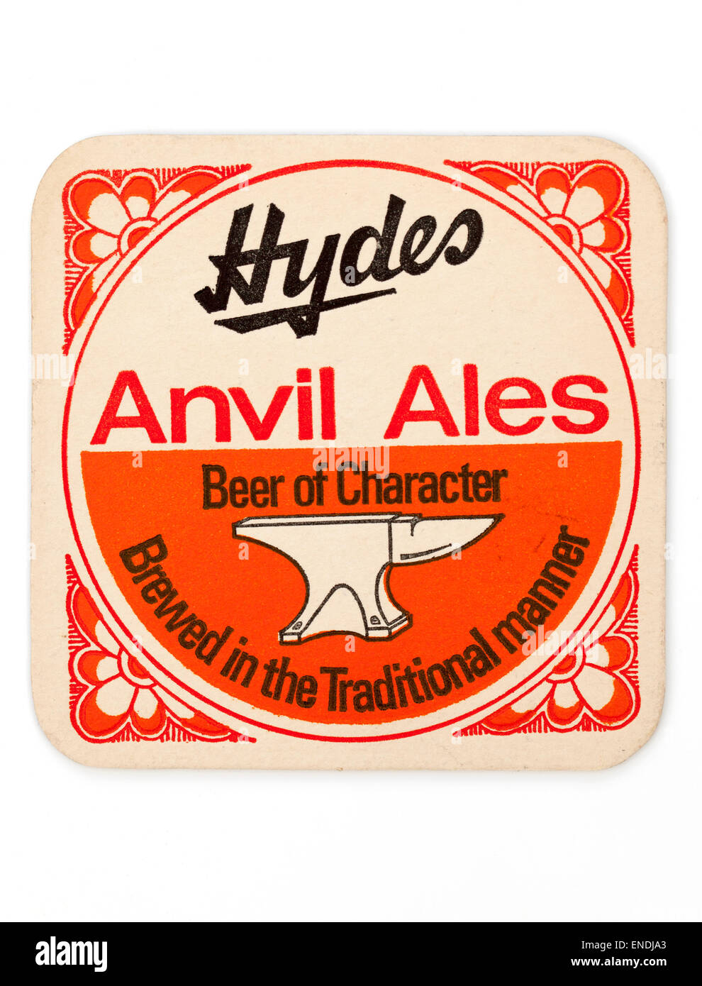 Vintage britische alte simGangster Werbung Hydes Brauerei Amboss Ales Stockfoto