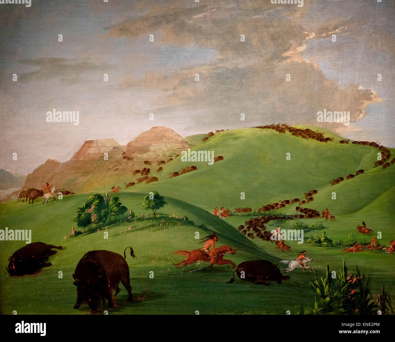 Büffel jagen, Mündung des Yellowstone 1832-1833 George Catlin Stockfoto