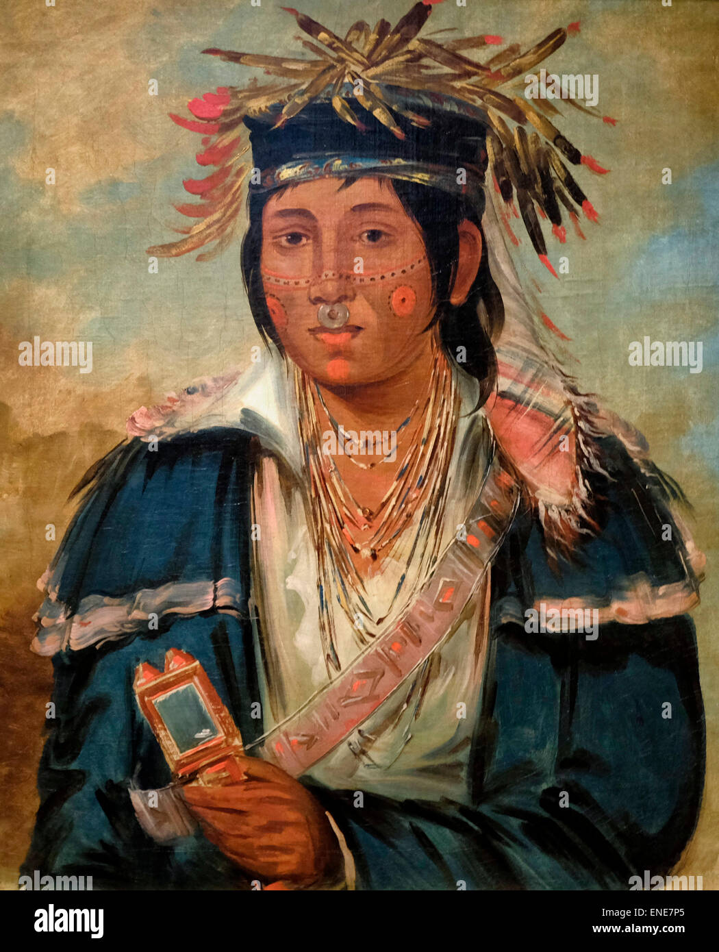 Kee-Mo-Ra-Nia, kein Englisch. 1832 ein Dandy, Peoria George Catlin Stockfoto